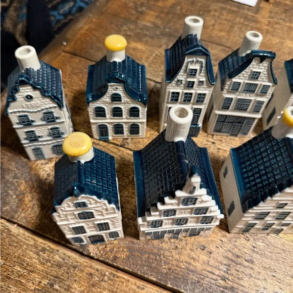 Charming vintage delft Ceramic House Figurines Set - Blue and White - Picture 2 of 4